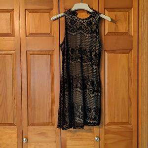 Black & nude lace dress